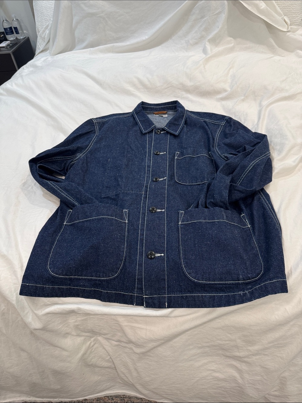 Wallace & Barnes Men's Dark Indigo Denim Chore Jacket - Casual Workwear